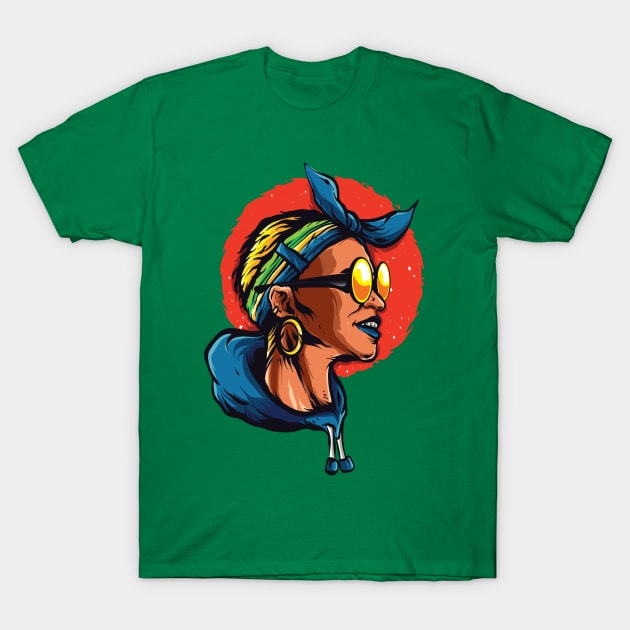 afro woman T-Shirt by Mako Design 